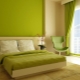 Bedroom interior in shades of green