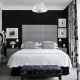 Black and white bedroom decoration